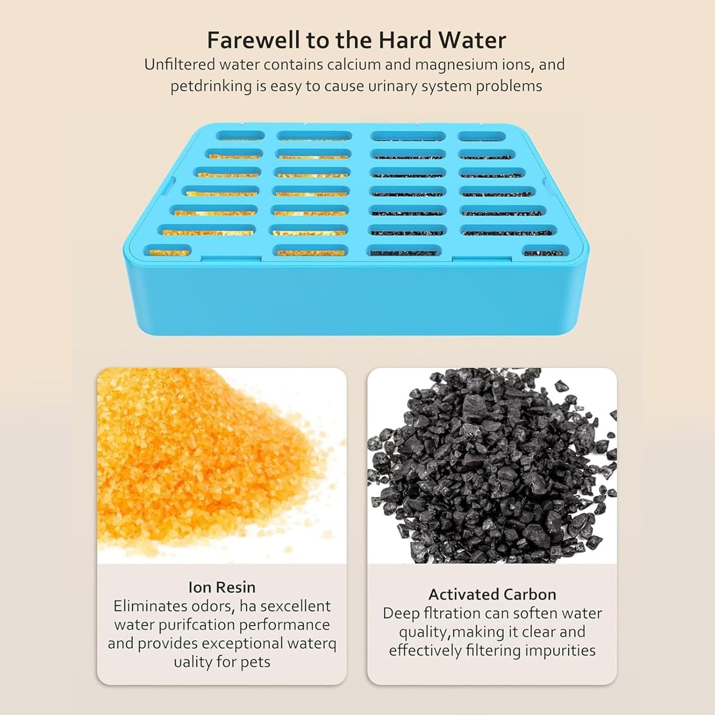 Easy to Replace and Sponges for Automatic Cats Water Fountain Pet and Small Dog Water Dispenser Replacement Pet Water Fountain Replacement