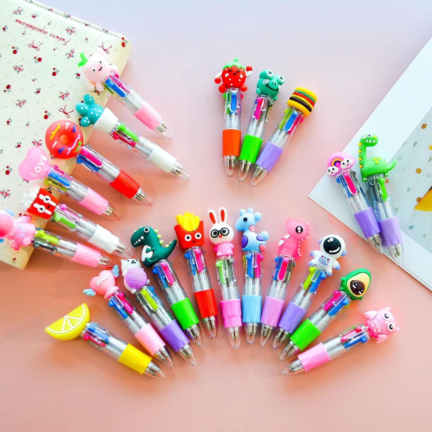 100 PCS Multicolor Pen Set – 50 Cute Pens Bulk with 50 Pen Bags, Fun Pens for Party Favors, Christmas, Birthday, Kawaii Stationery for Student Prizes, Gifts Bulk for Friends