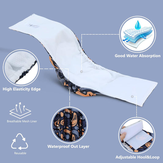 TDIAPERS Washable Belly Bands for Male Dogs,Pack of 3 Premium Male Dog Diapers, Reusable Dog Belly Wrap, X-Small