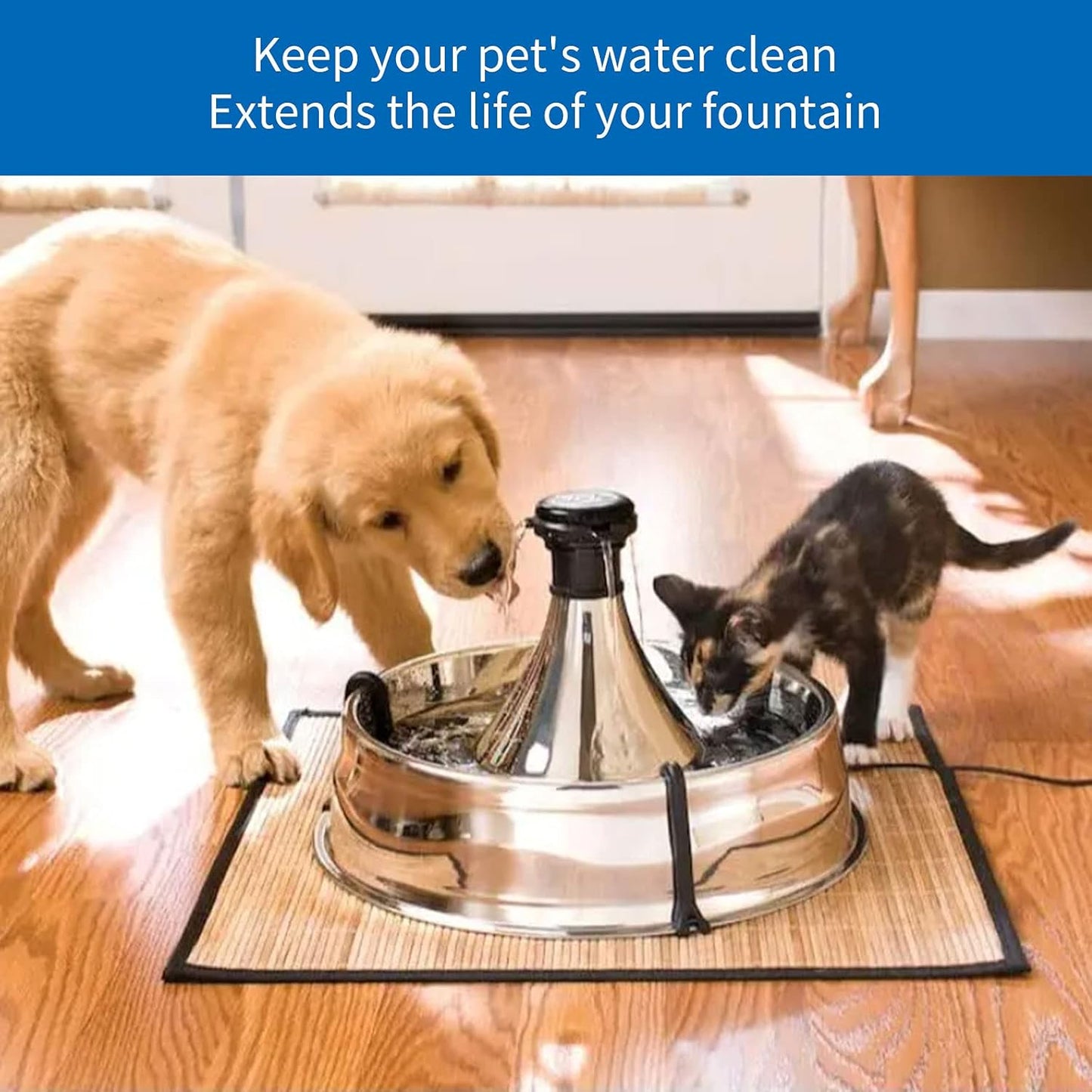 Premium Charcoal and Foam Pre-Filters Replacement for Petsafe Drinkwell Stainless Steel 360 Fountain, Dog and Cat Pet Fountain Filters, 15 Packs