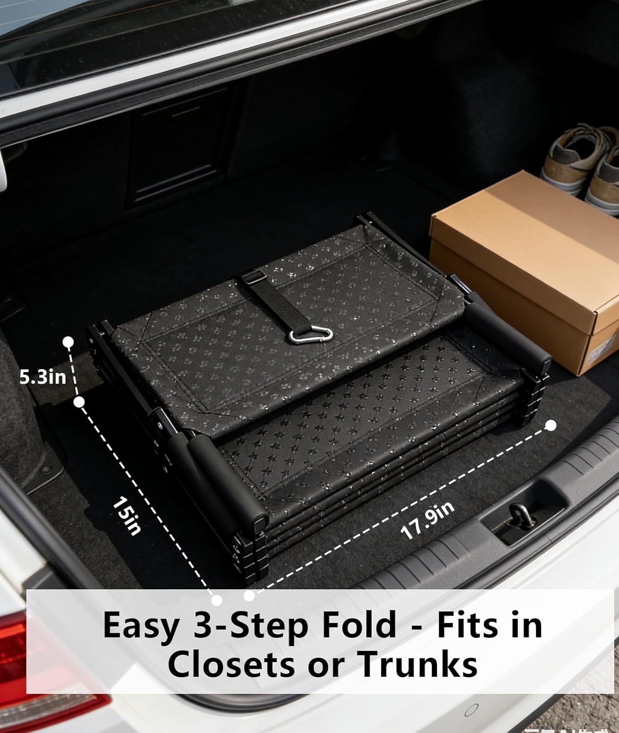 Dog Stairs for Large Dogs - 5 Step Non-Slip Pet Stairs & Steps for Bed, Couch, Car, Truck SUV | Portable Ramp Alternative for Senior Dogs, Helps Joint Health, Easy Carry Travel