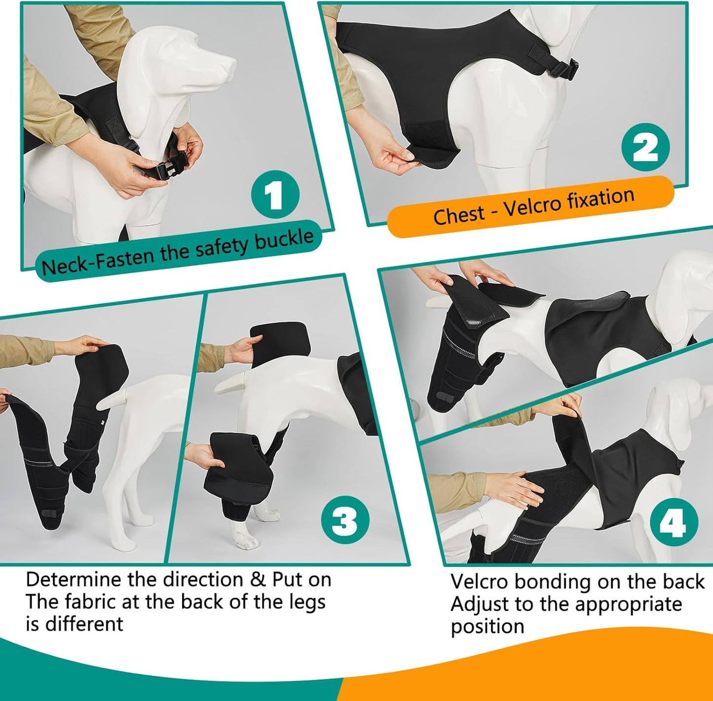 Dog Knee Brace for Hind Legs ACL Support - Adjustable Double Leg Dog Brace for Joint Pain Relief, Luxating Patella, Arthritis Recovery - Secure Fit Orthopedic Wrap for Small Medium Large Dogs (XXL)