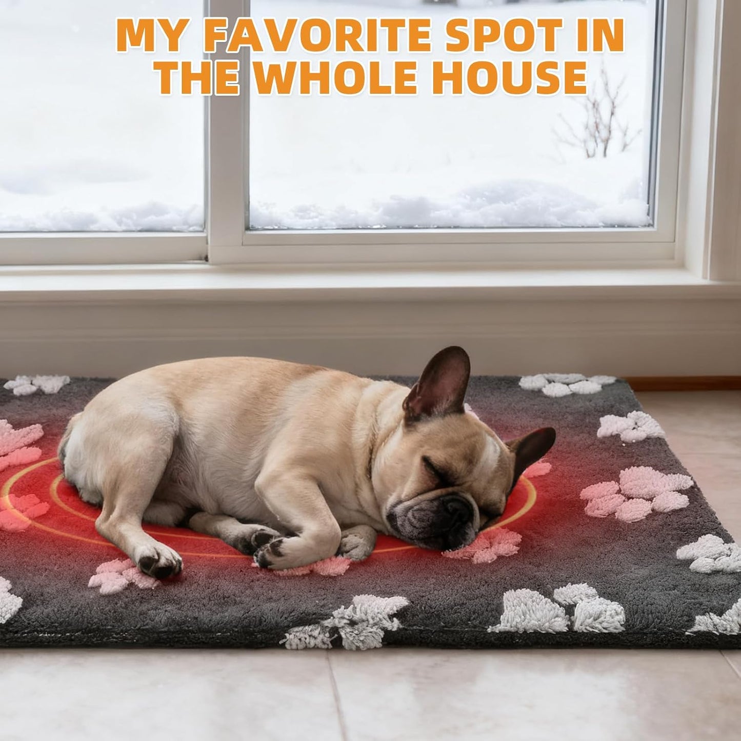 Heated Whelping Pad for Puppy, Dog Heating Pad with Upgraded Smart Thermostat Switch,Warm Crate Mat with Anti-bite Cord Outdoor Indoor,Constant on Function,UL&FCC Dual Certification,18*28in