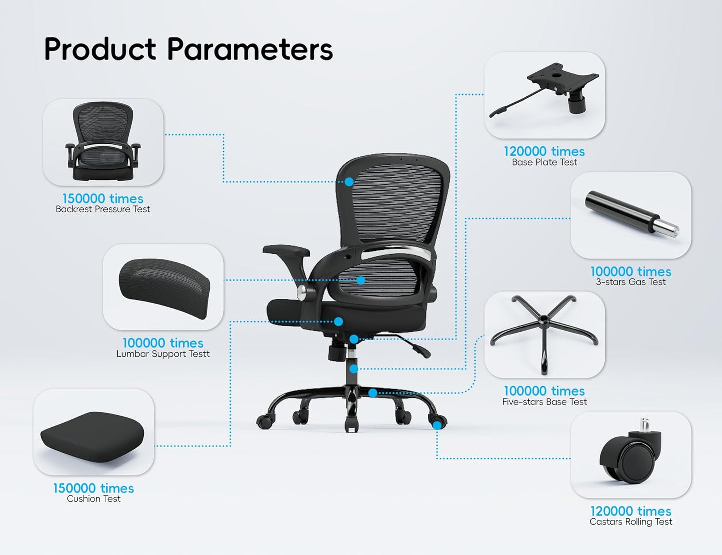 TRALT Office Chair - Ergonomic Office Chair with Back Support, Home Office Desk Chairs, 330lbs Wide Seat Big and Tall Office Chairs, Comfy Desk Chair for Work, Study, Office, Gaming (Black)