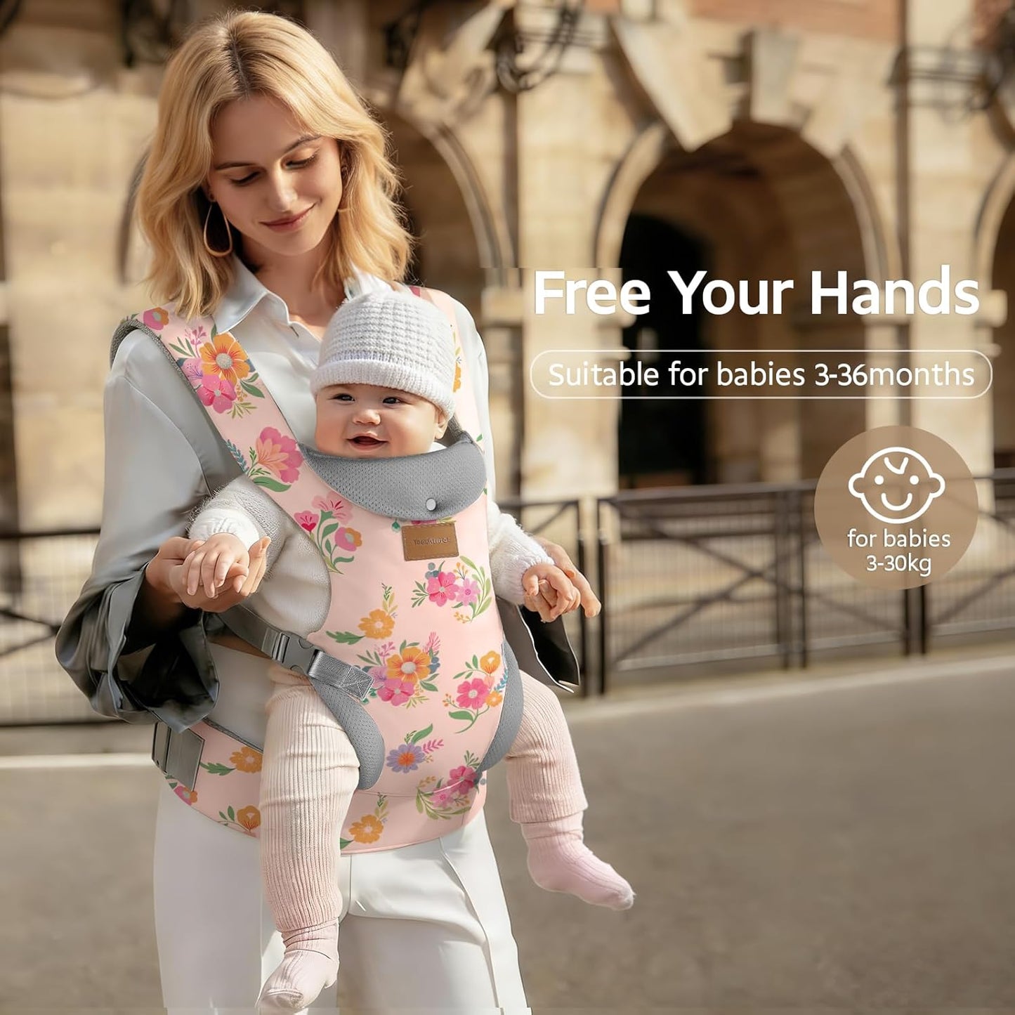 Baby Carrier, Ergonomic Adjustable Toddler Carriers for 7-33 Lbs, Cozy Lightweight Infant Carrier with Neck Support, Baby Chest Carriers with Lumbar Support for Parents (4-36 Months)