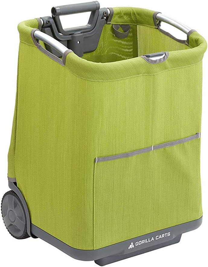 Gorilla Carts GCSS-11G-COM Collapsible Soft-Sided Folding Garden Cart, 150-Pound Capacity, Green