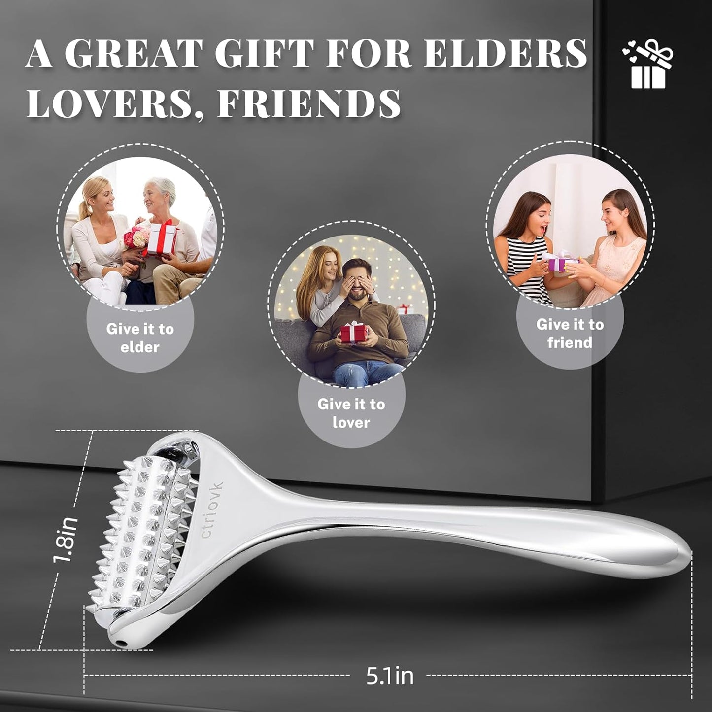 Acupuncture Massage Roller, Stainless Steel, Portable Manual Roller for Whole Body Pain Relief, Puffiness Reduce and Muscle Relaxation Massage