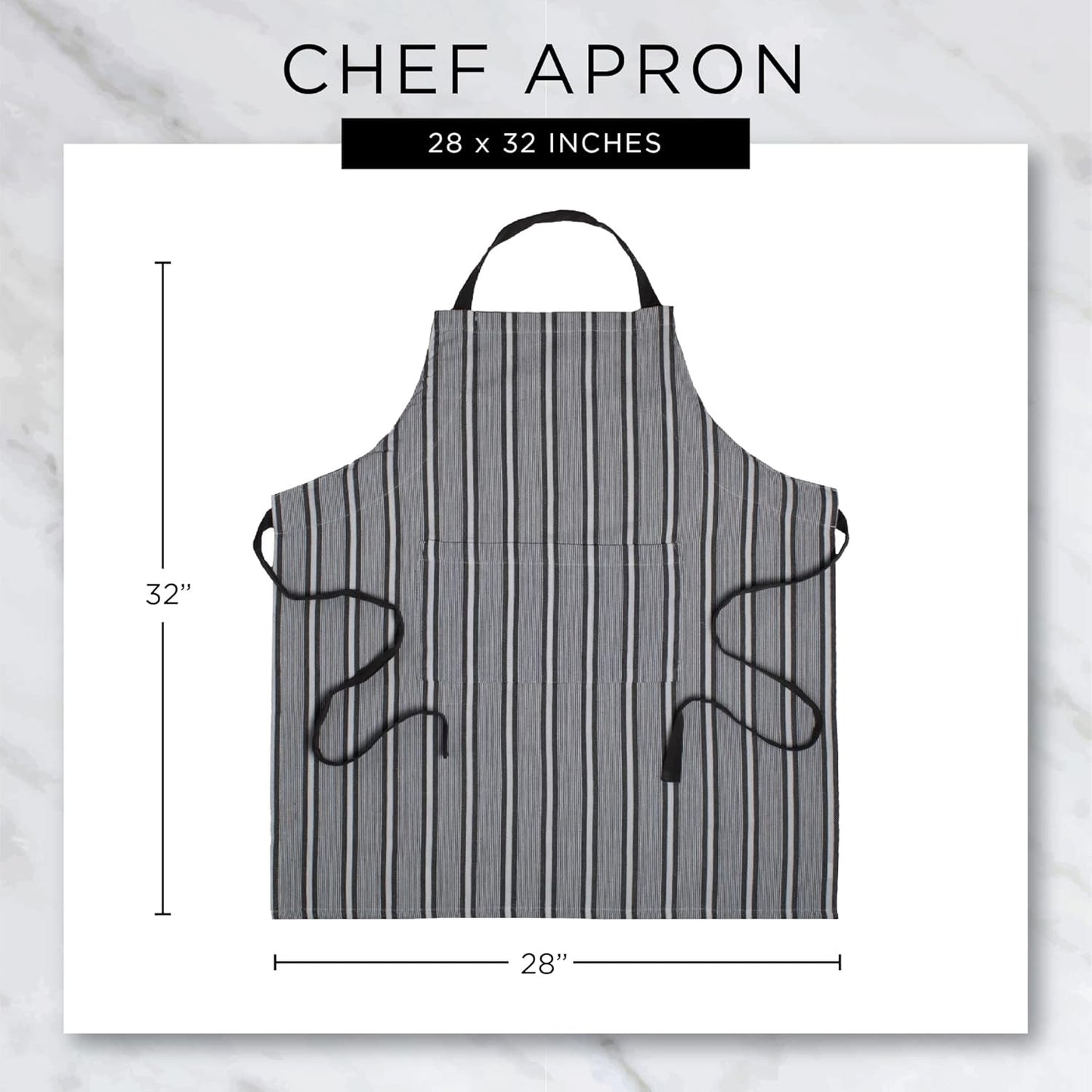 DII Unisex Buffalo Check Kitchen Collection, Classic Farmhouse Chef Apron, One Size