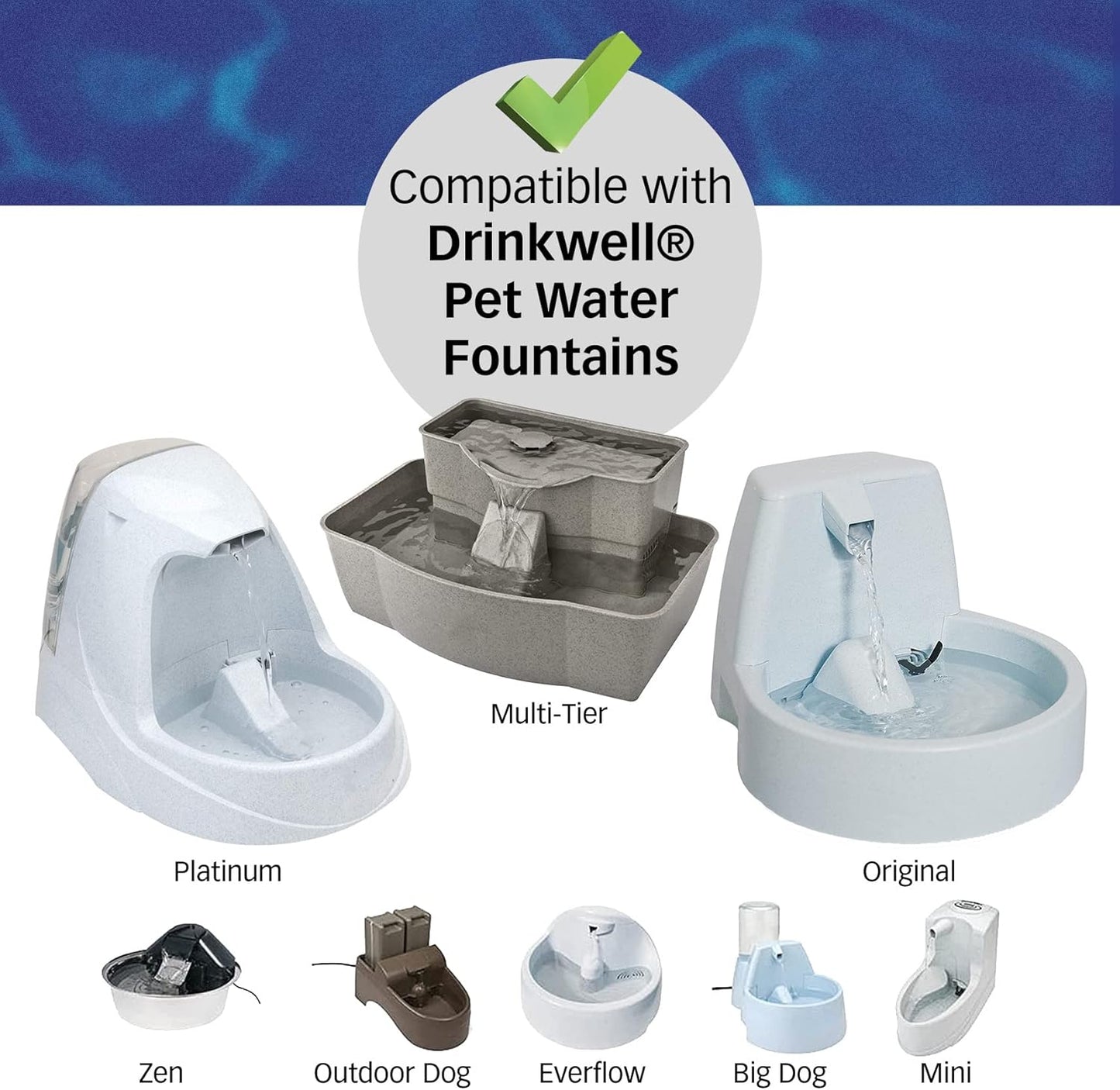 Premium Charcoal Filters for PetSafe Drinkwell Fountains, Pack of 10