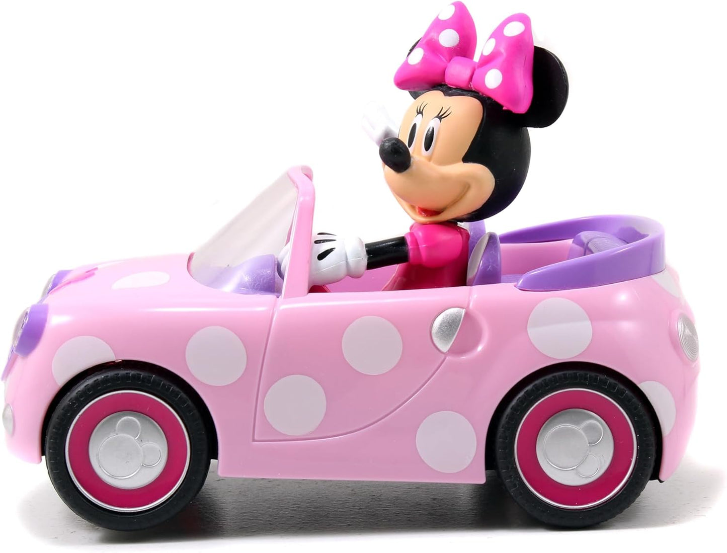 Disney Junior Minnie Mouse Roadster RC Car with Polka Dots, 27 MHz, Pink with White Polka Dots, Standard (97161)
