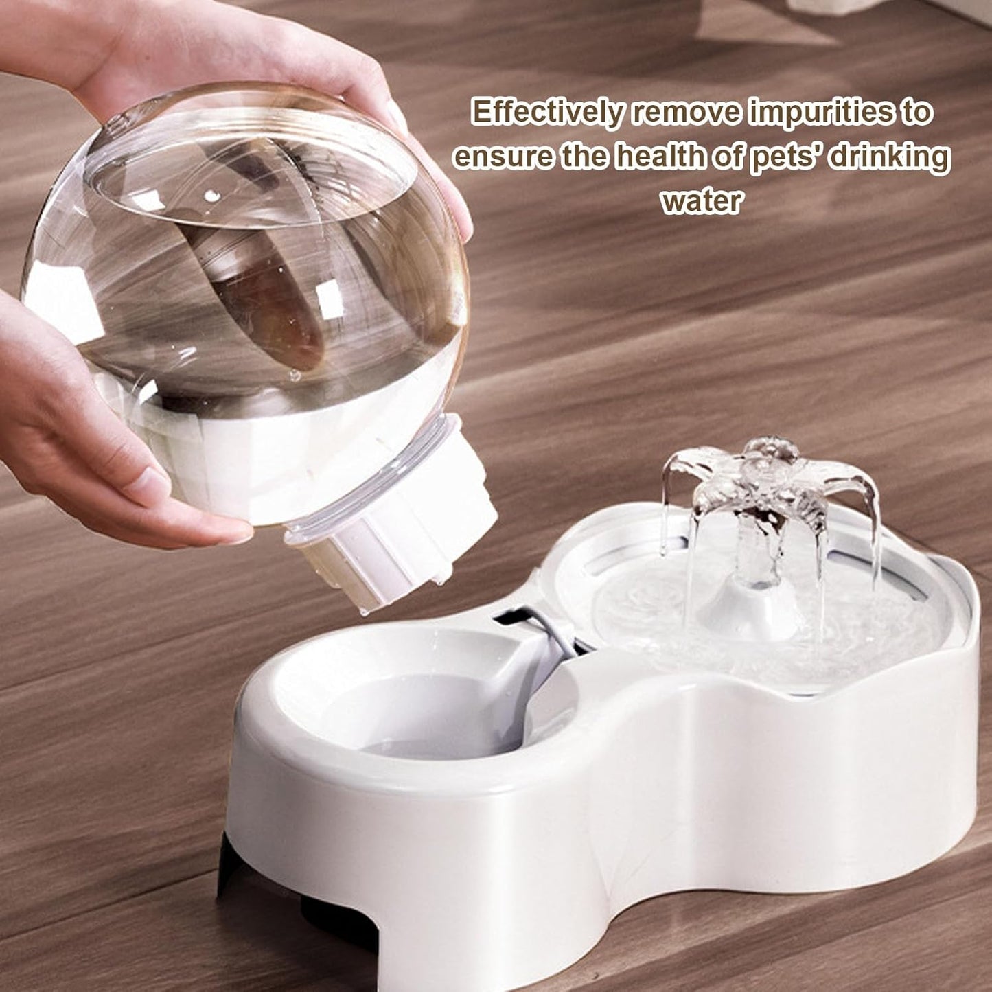 Luqeeg Water Fountain Food Feeder Smart Circulation Ensures Clean Cat Dog Food Feeder with Large Capacity Practical Filter Design Removes Impurities from Water for Cats Dogs Pets