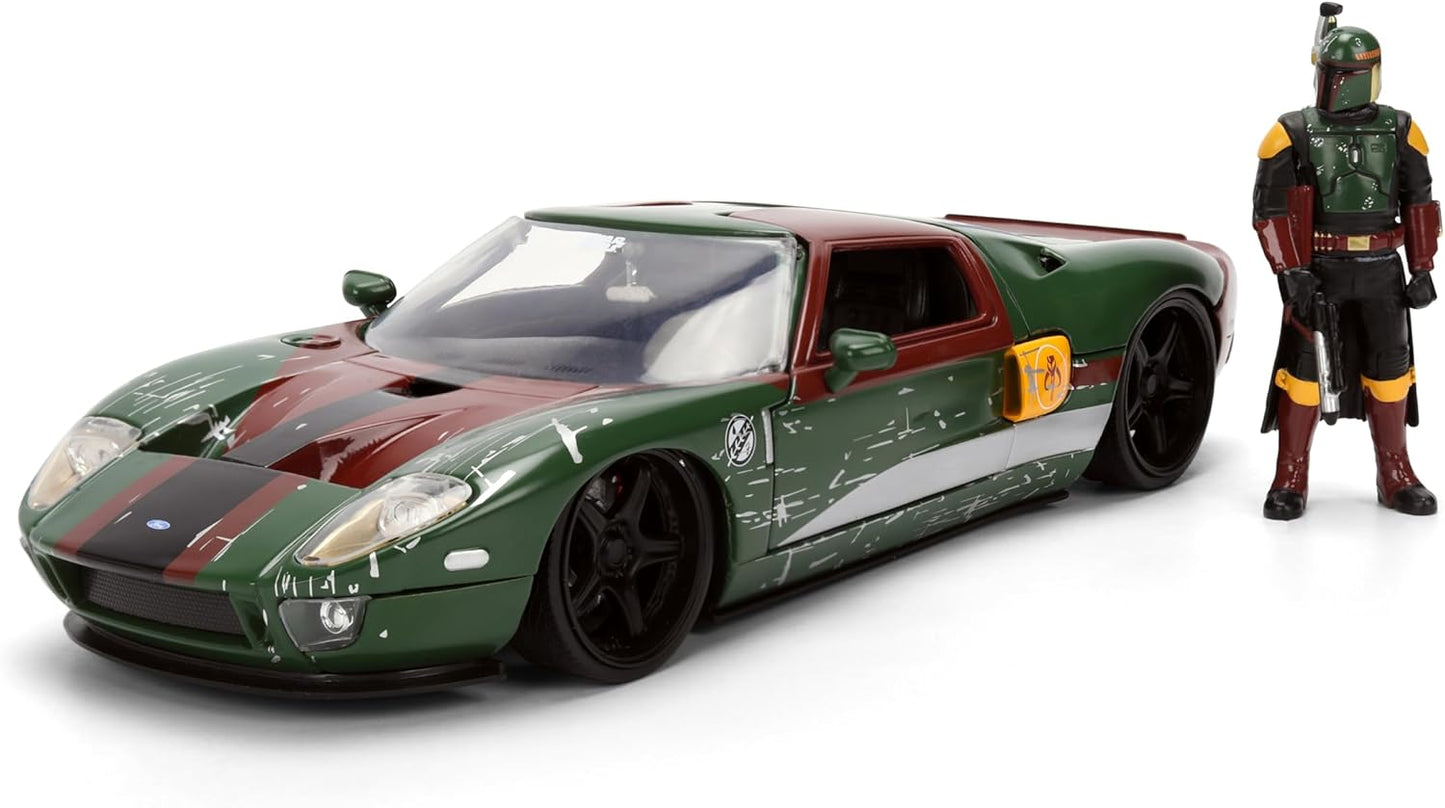 Jada Star Wars Boba Fett with 2005 Ford GT Die-Cast Vehicle and Figure Set 1:24 Scale Toys