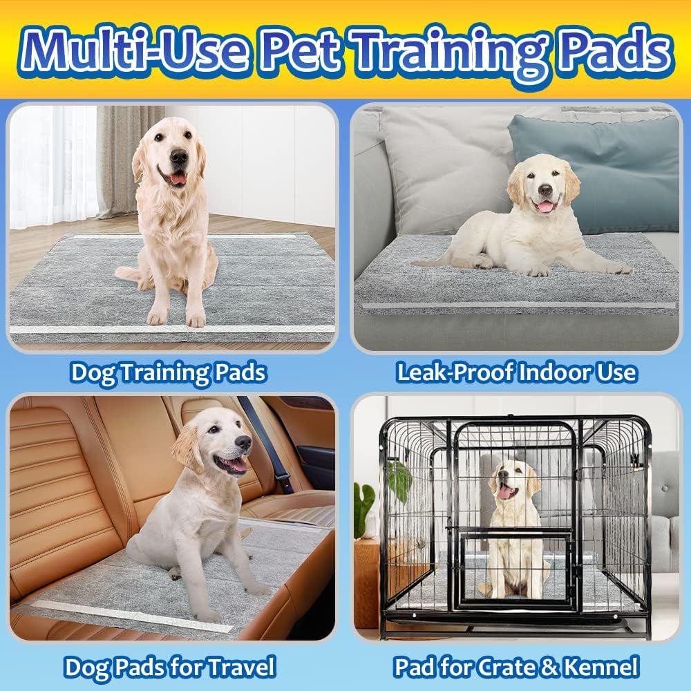 Charcoal Dog Training Pads 100 Count, 22"x22" Puppy Pee Pads for Small Dogs, Activated Carbon Dog Pee Pads, Disposable Puppy Pads Pet Training Pads