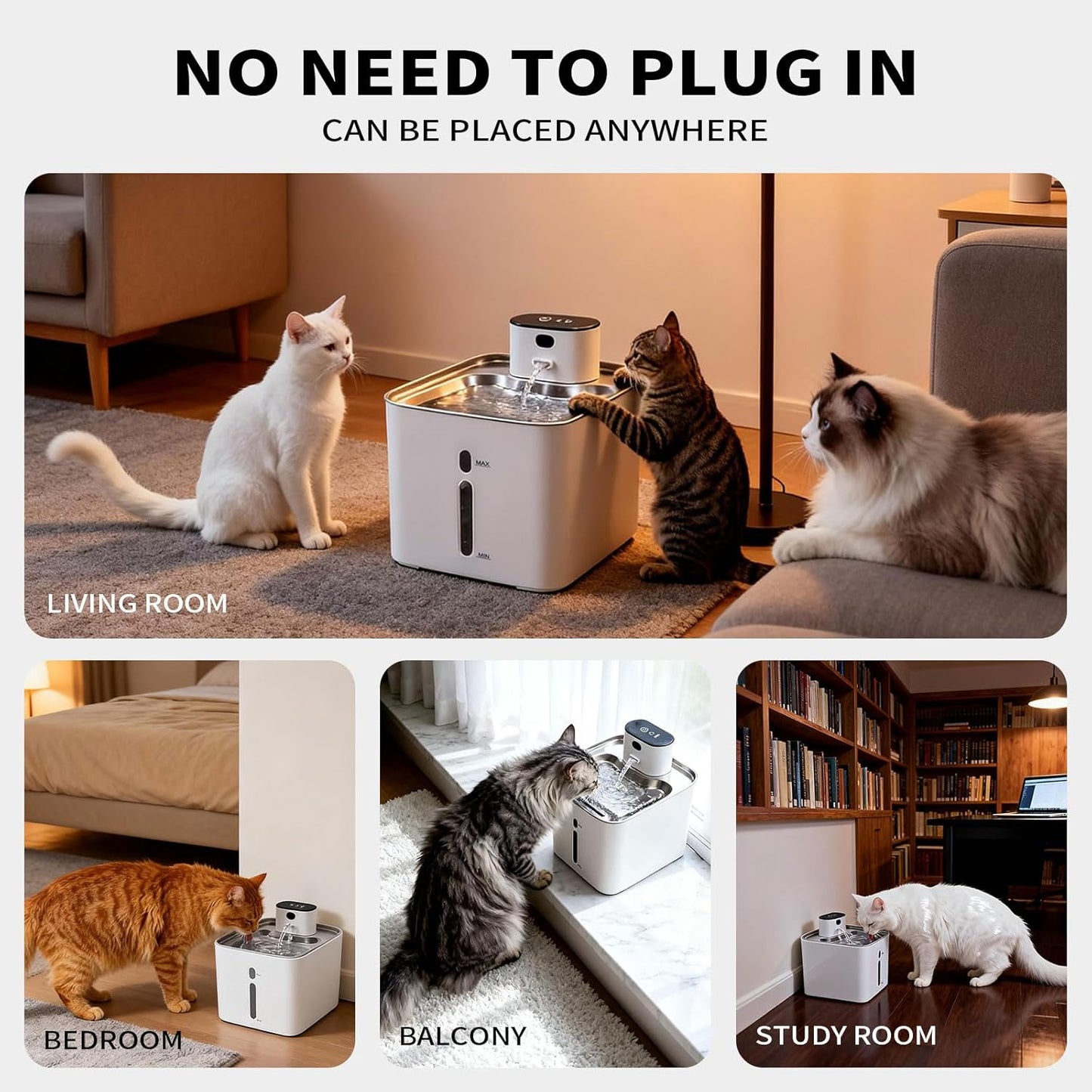 6 Packs Replacement Cat Water Fountain Filters for WF020 Intelligent Pet Water Dispenser Fountain Replacement Filter for Ultra Quiet Pet drinking fountains