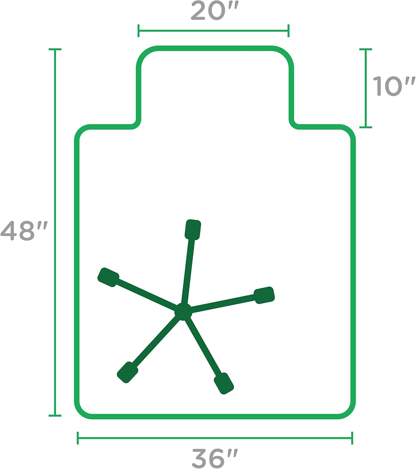 Dimex Office Chair Mat for Low Pile Carpet with Lip, 36" x 48", Clear