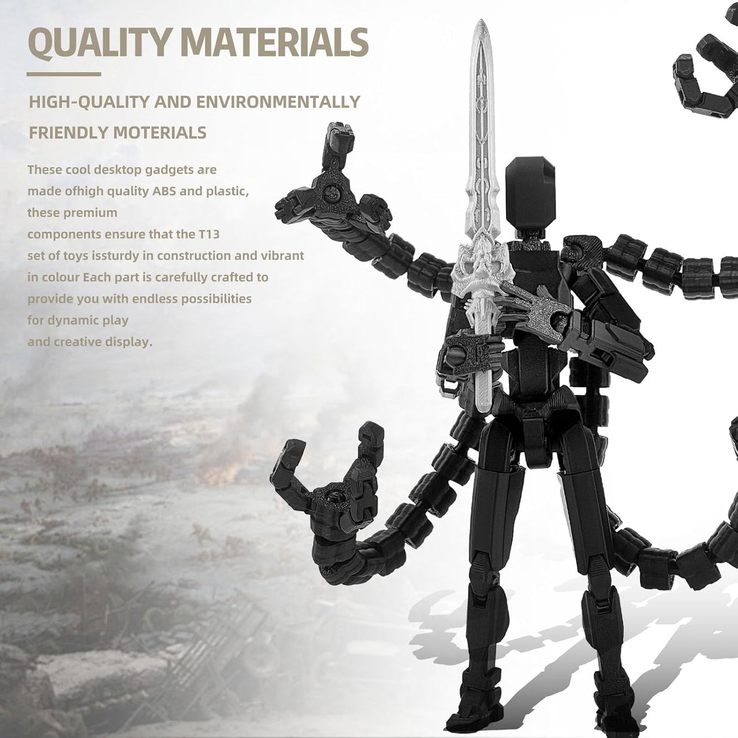 T13 Already Assembled Action Figure Accessories,T13 Multi-Jointed Movable,for Collectors Desktop Decorations t-13 Movability 3D Printed Toys