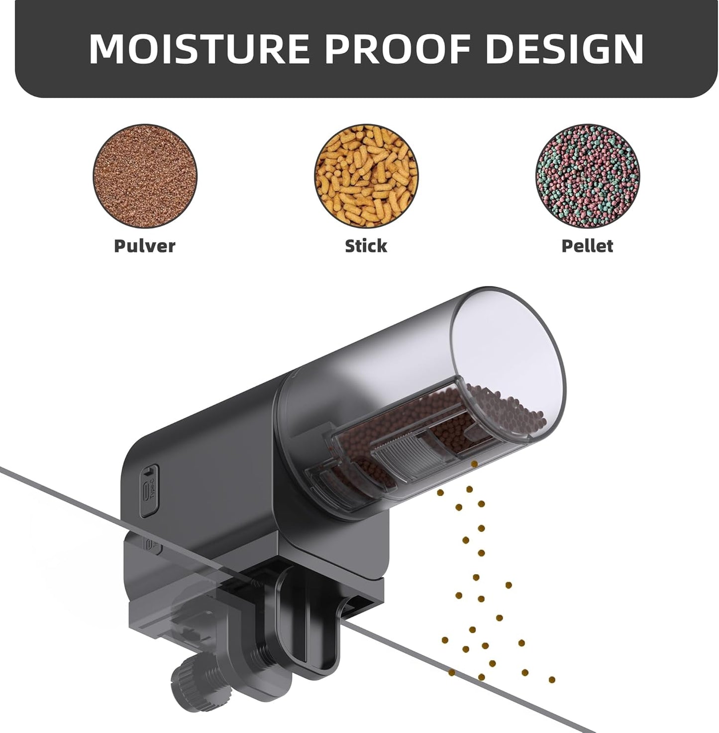 Aysoner Automatic Fish Feeder for Aquarium: Fish Food Vacation Feeders - Small Auto Dispenser for Feeding Betta Turtle Tank