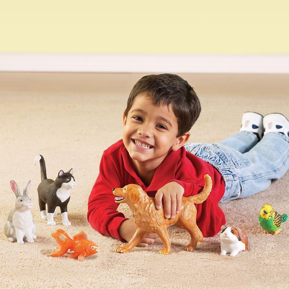 Learning Resources Jumbo Domestic Pets - 6 Pieces, Ages 2+ Preschool Pet Toys, Classroom Desk Pets, Preschool Learning Toys
