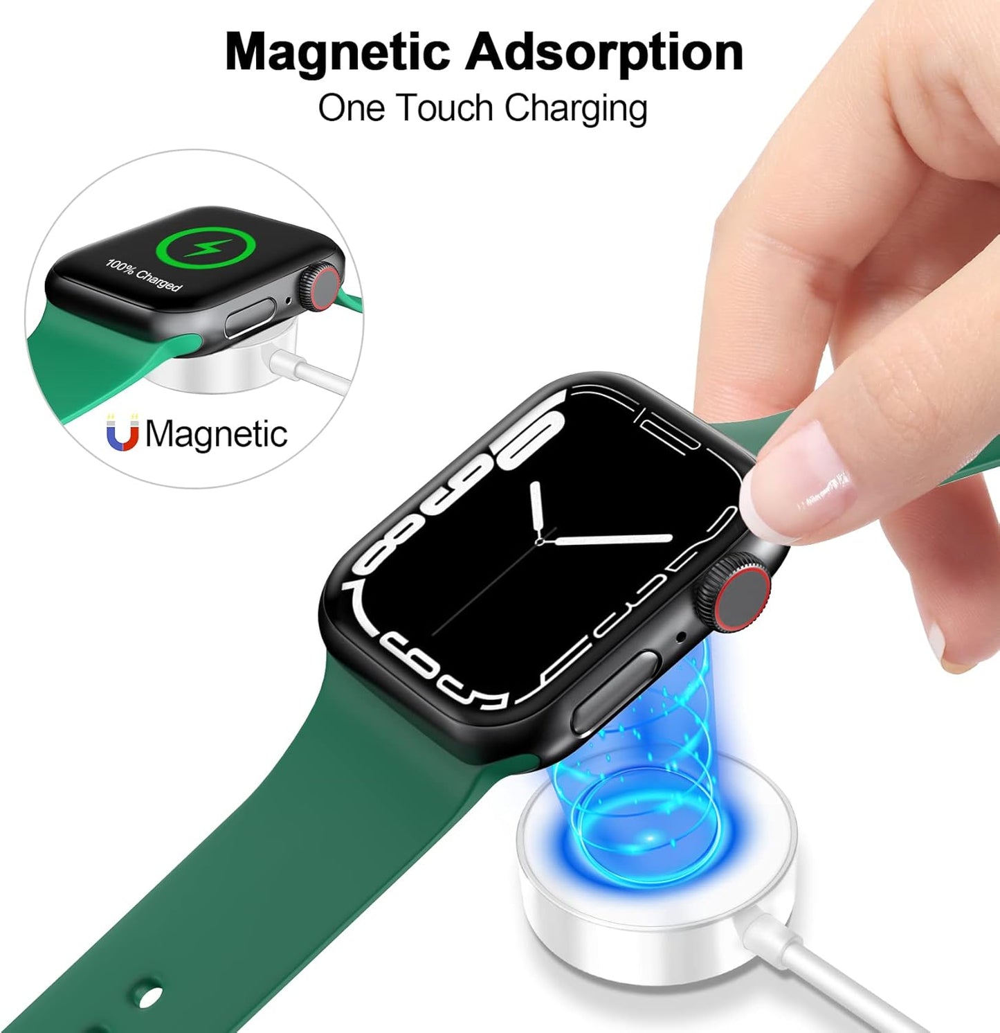 𝟐𝟎𝟐𝟔 𝐔𝐩𝐠𝐫𝐚𝐝𝐞𝐝 for Apple Watch Charger Magnetic Fast Charging Cable [Portable] Magnetic Wireless Charging Compatible with iWatch Series Ultra/SE/11/10/9/8/7/6/5/4/-[3.3FT] White