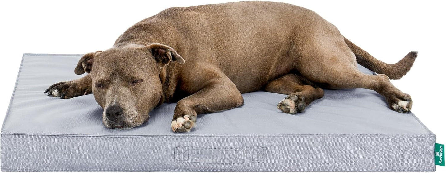 Premium Indoor-Outdoor Deluxe Orthopedic Mattress Pet Bed, Gray Mist, Large