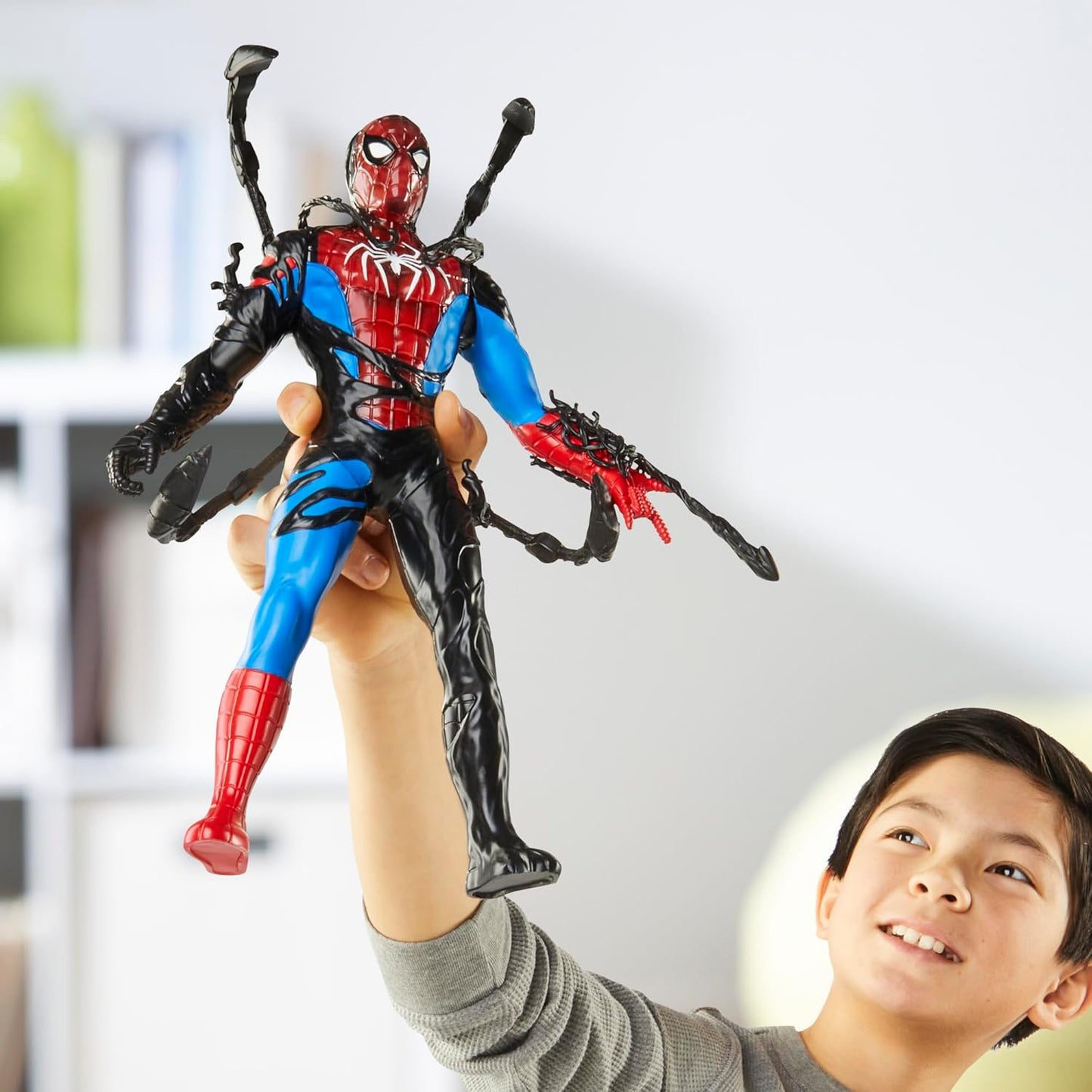 Marvel Spider-Man VenomVersus Spider-Man Liquid Shifter Action Figure with Accessories, 11-Inch-Scale Super Hero Toys for Kids Ages 4 and Up