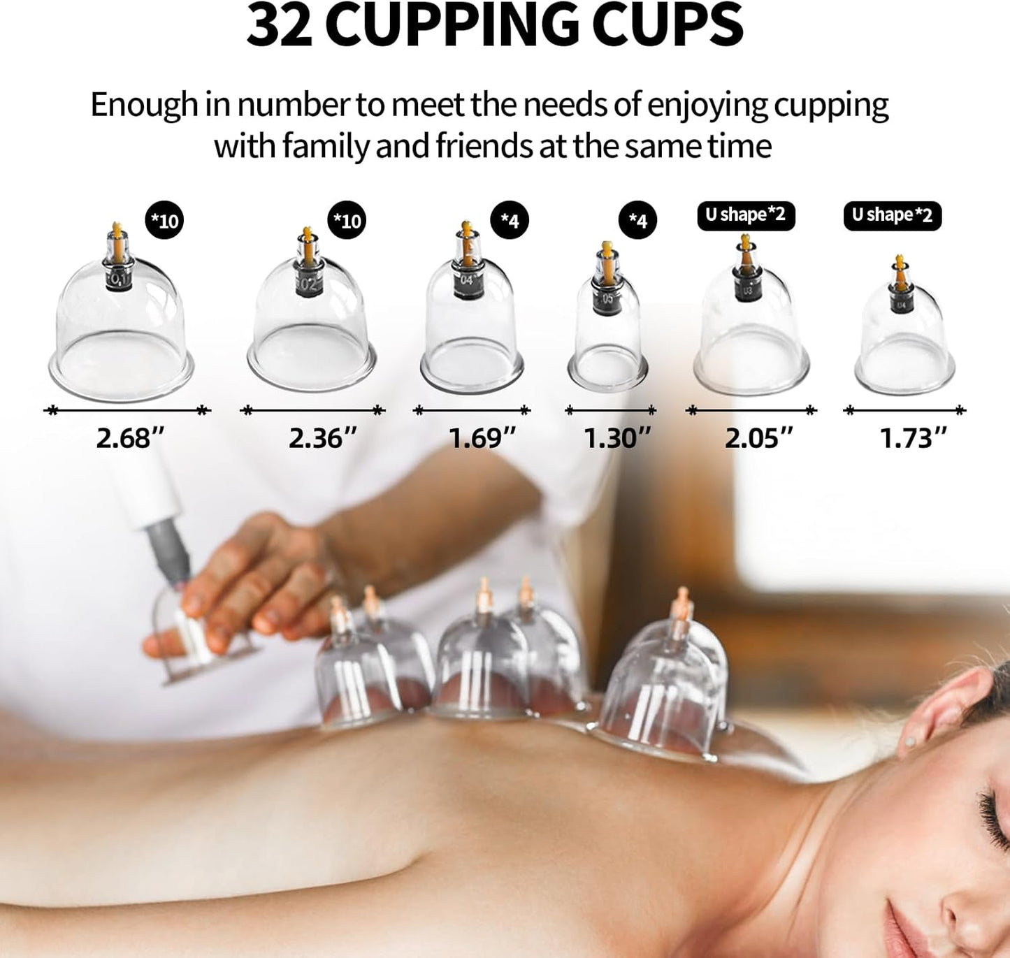 Cupping Kit for Massage Therapy - 32 Cups Professional Chinese Cupping Set with Magnetics, Vacuum Cupping Therapy Set for Cellulite Reduction Muscle Pain Relief with Manual Pump