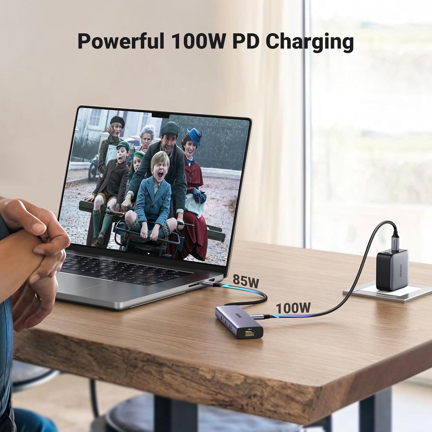 UGREEN Revodok 6 in 1 USB C Hub Gigabit Ethernet Adapter with 4K HDMI, 100W PD Charging, USB A Data Ports Compatible with Mac M1, M2, M3, M4,M5,iPad, iPhone 16 Pro/Pro Max, Steam Deck