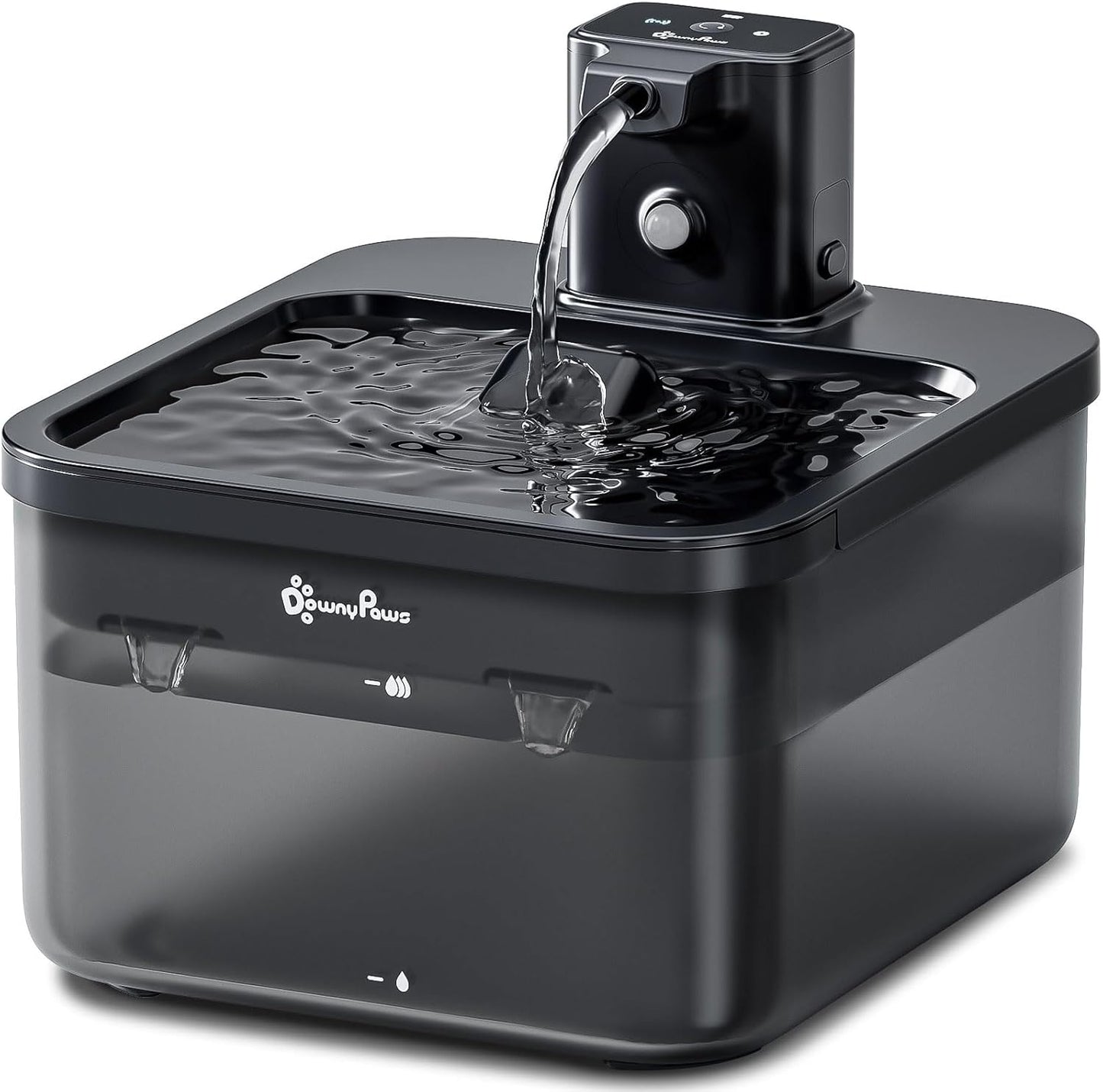 DownyPaws Cat Water Fountain Cordless, 84oz/2.5L Fursink Wireless Pet Water Fountains for Cats Indoor, Battery Operated Cat Drinking Fountain with Motion Sensor, Ultra Quiet Pump, BPA-Free, Black
