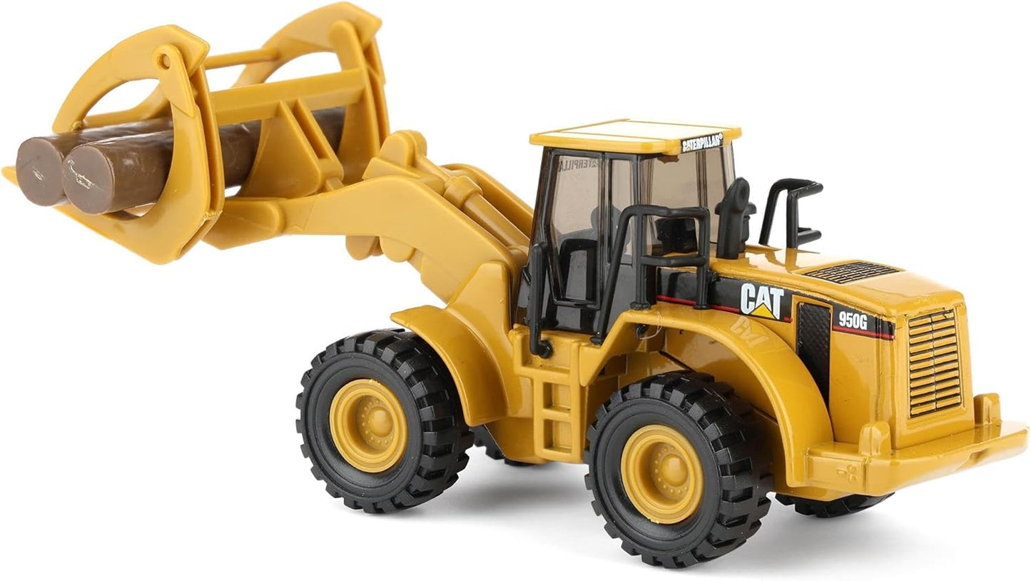 Diecast Masters 1/87 CAT 950G Wheel Loader with Fork and Wood Log 84661CS