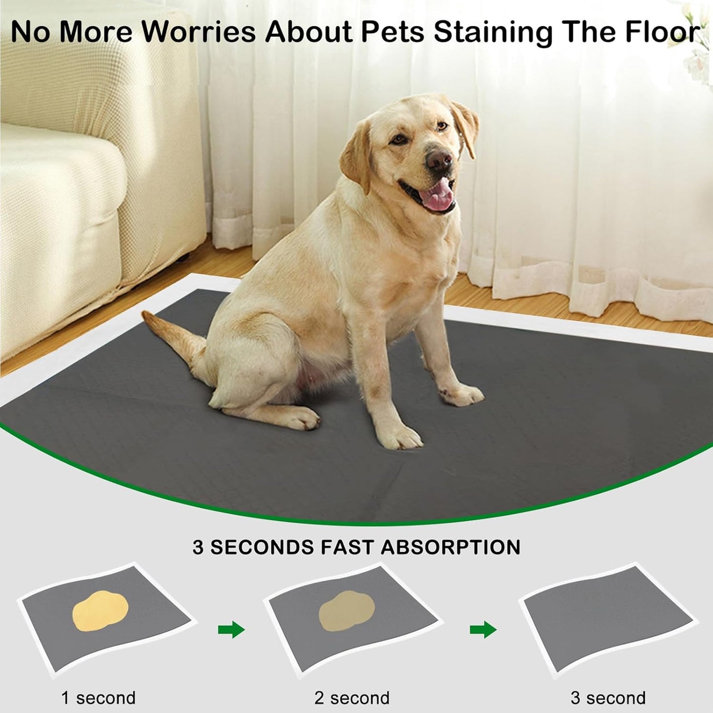 ELEGX Extra Large 48"x36" 30 Pcs Odor-Control Super Absorbency Charcoal Pee Pads for Dogs,Leak-Proof Pet Training Pee Pads,Thicken Disposable Potty Pads Puppy Training Pads for Cats Rabbits