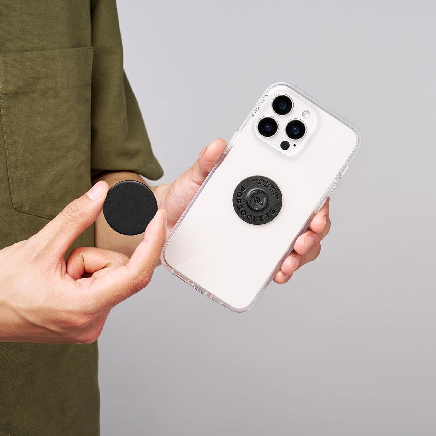 PopSockets Adhesive Phone Grip, Holder, Phone Stand, Black - Black