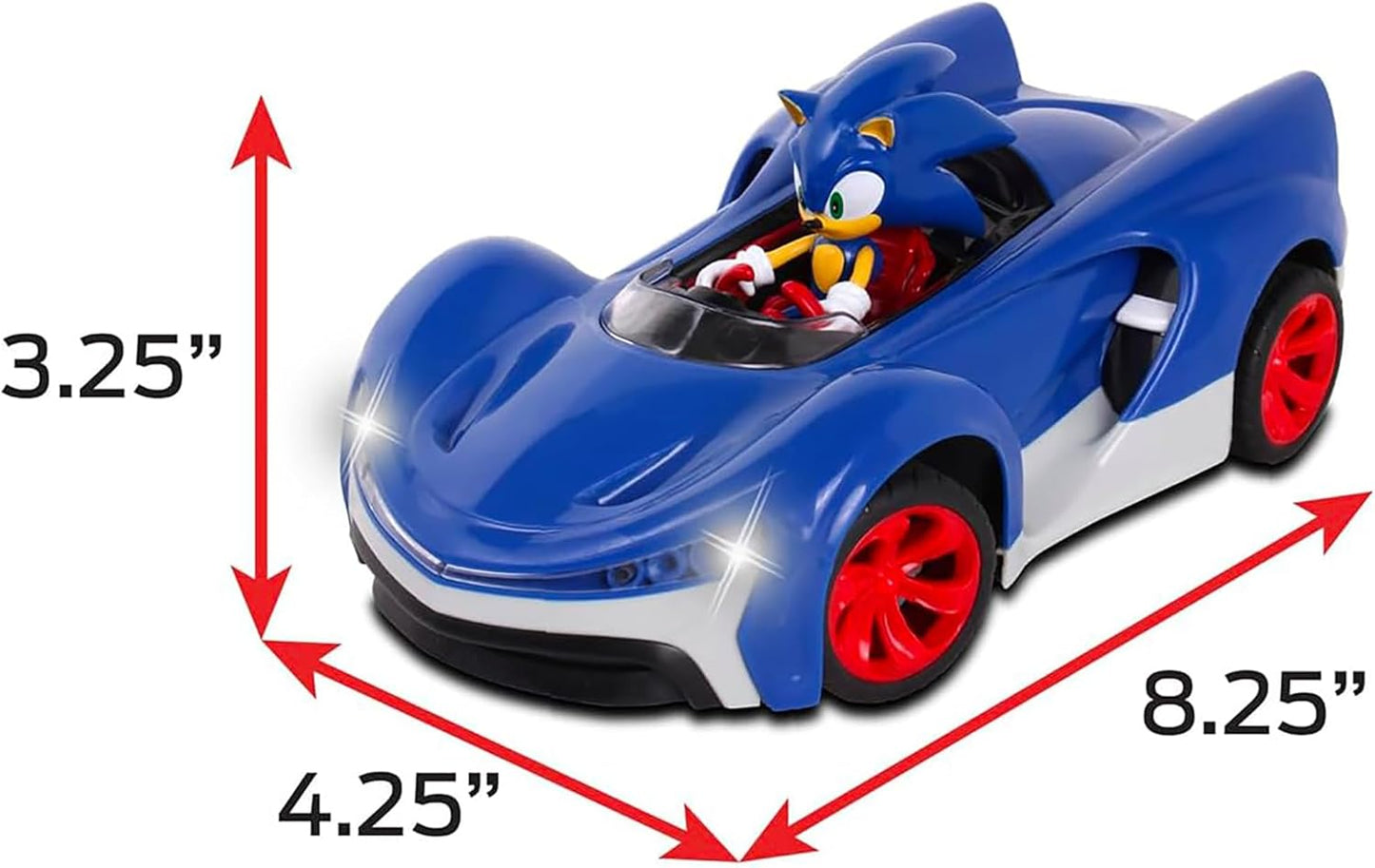 NKOK Team Sonic Racing 2.4GHz Radio Control Toy Car with Turbo Boost - Sonic the Hedgehog 601, Features Working Lights, Adjustable Front Wheel Alignment, Super Fun and Easy, Ages 6 and up