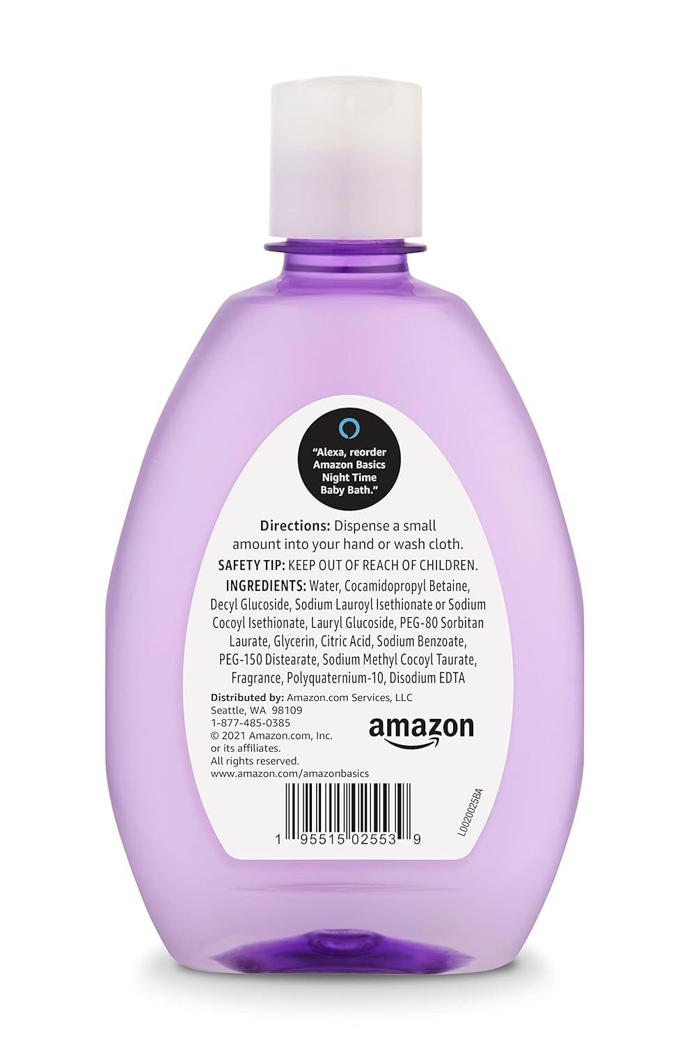 Amazon Basics Tear-Free Night-Time Baby Bath, Soothing, Lightly Scented, 13.6 Fl Oz, 1-Pack (Previously Solimo)