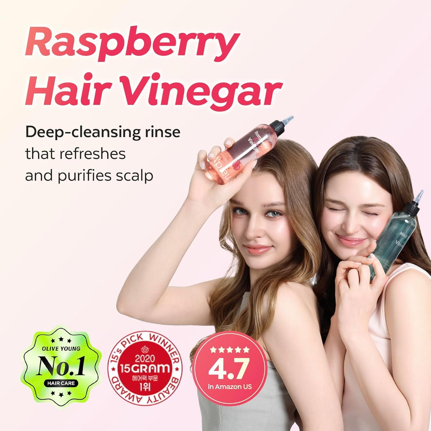 A’PIEU Raspberry Hair Vinegar Rinse for Scalp Detox & Clean, Smooth & Shiny Hair, Clarifying Treatment for Dandruff, Buildup, Oily & Itchy Scalp, pH Balancing, Korean Haircare, 6.76 fl oz