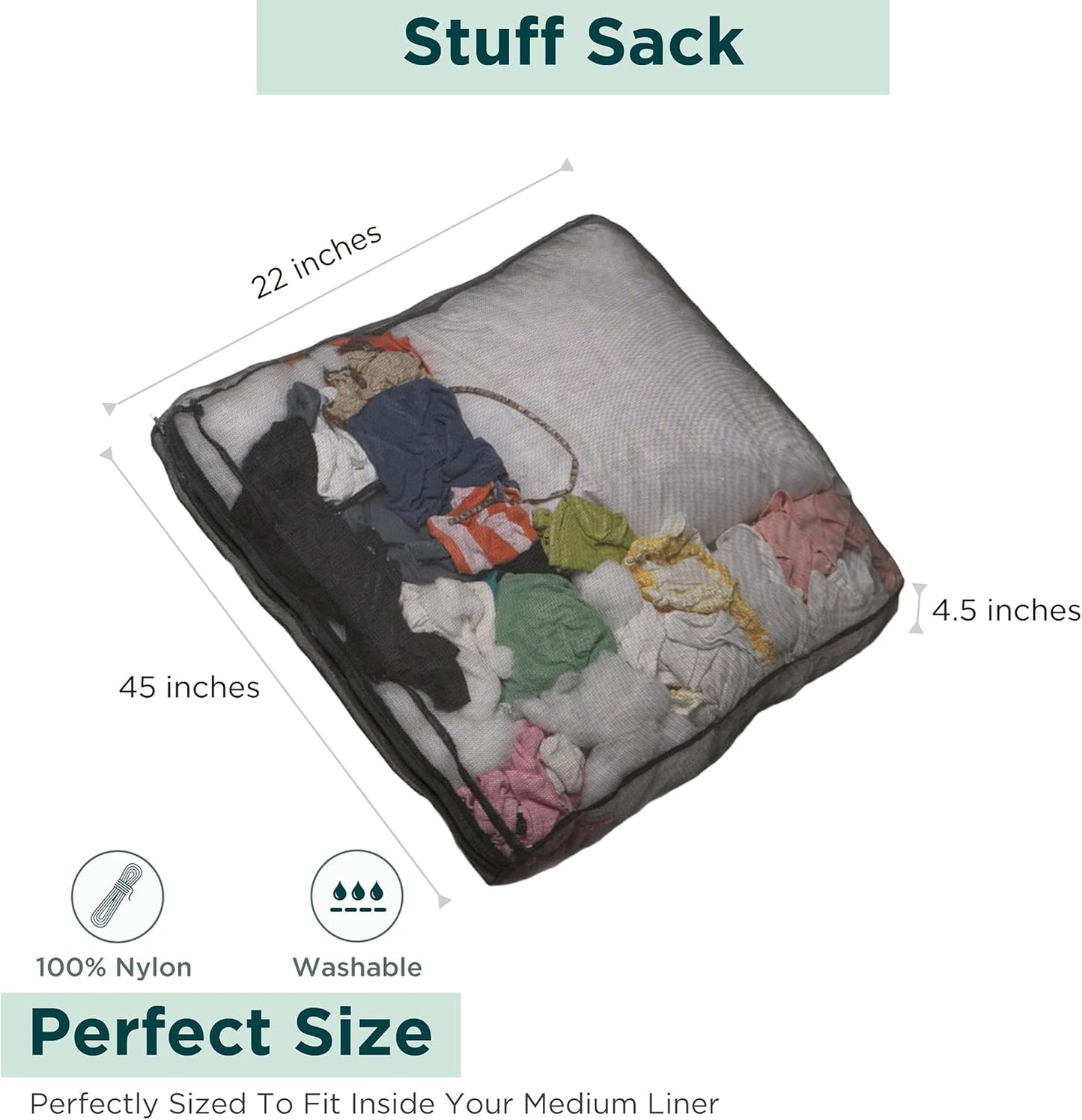 molly mutt Dog Bed Stuff Sack, Huge - Durable, Washable, 45.0"L x 36.0"W x 5.0"Th