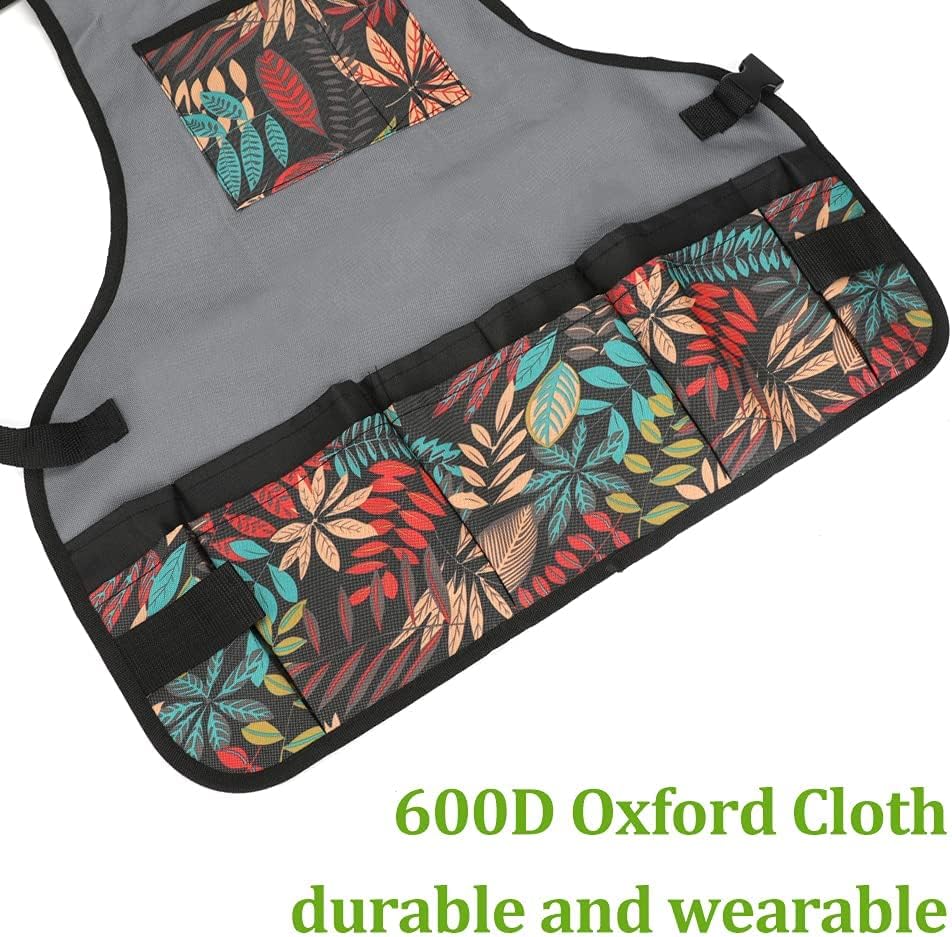 Laelr Garden Apron Oxford Cloth Work Apron With Pockets Adjustable Heavy Duty Tool Apron for Men & Women