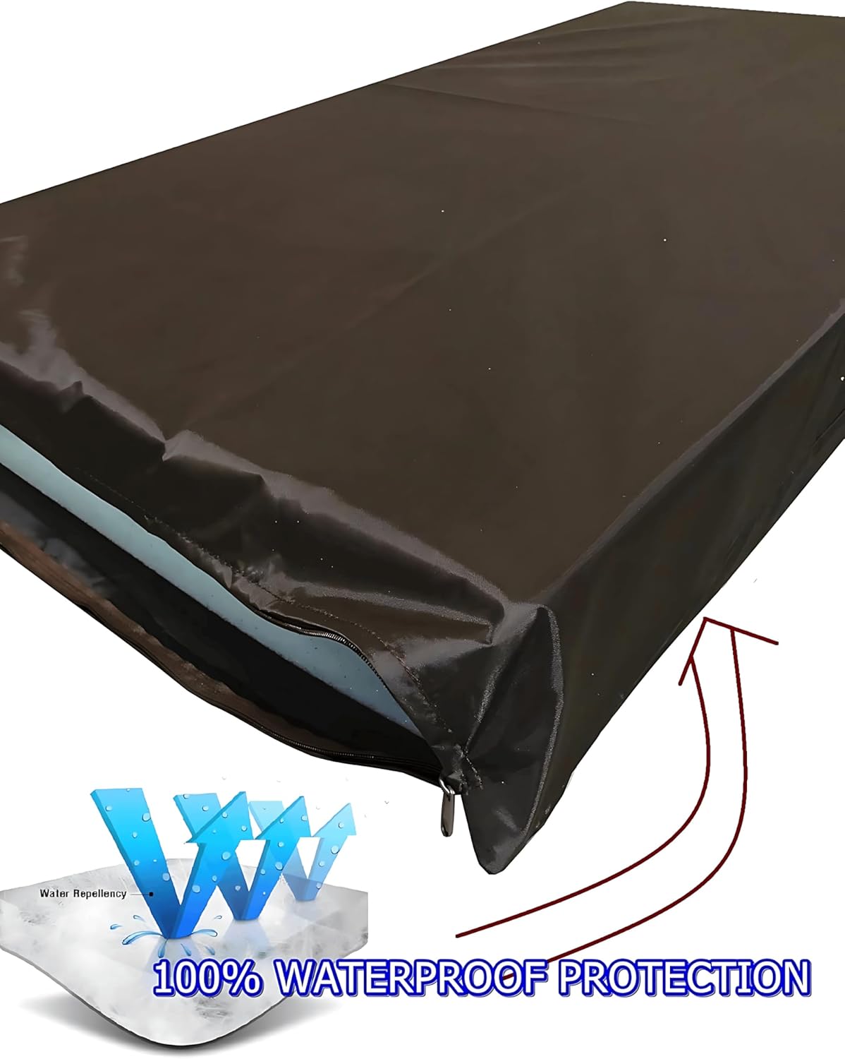 Dogbed4less Orthopedic Pet Bed with Memory Foam for Dogs, Waterproof Liner with Durable Nylon Blue and Bonus Miscrosuede Antislip External Covers (Ballistic in Navy, Large, 41" Length X 27" Width)