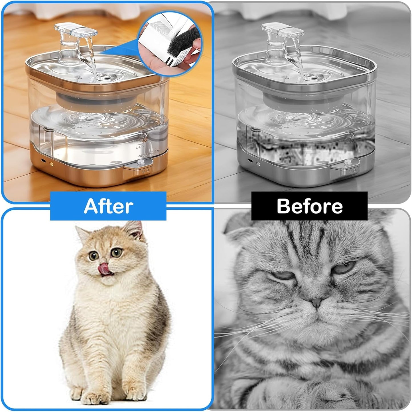 12 Pcs Cat Water Fountain Sponge Filters Pet Fountain Replacement Filters Cat Sponges for 92oz/2.8L Pet Fountain Small Sponge Filter for Cat and Dog (Black)