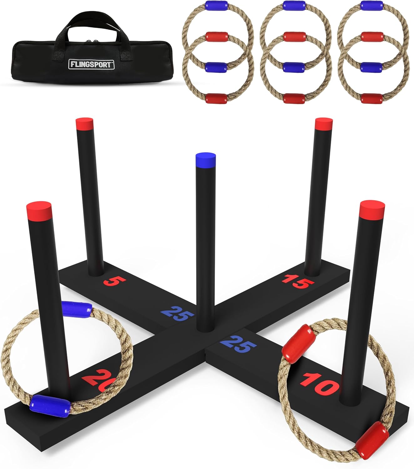 Ring Toss Game, Incl. 6 Rings, Case, Easter Gifts for Kids, Outdoor Yard Games for Kids Adults & Family, Backyard Party Activities, Gifts for Teens, Boys & Girls Ages 8-12+ Years Old