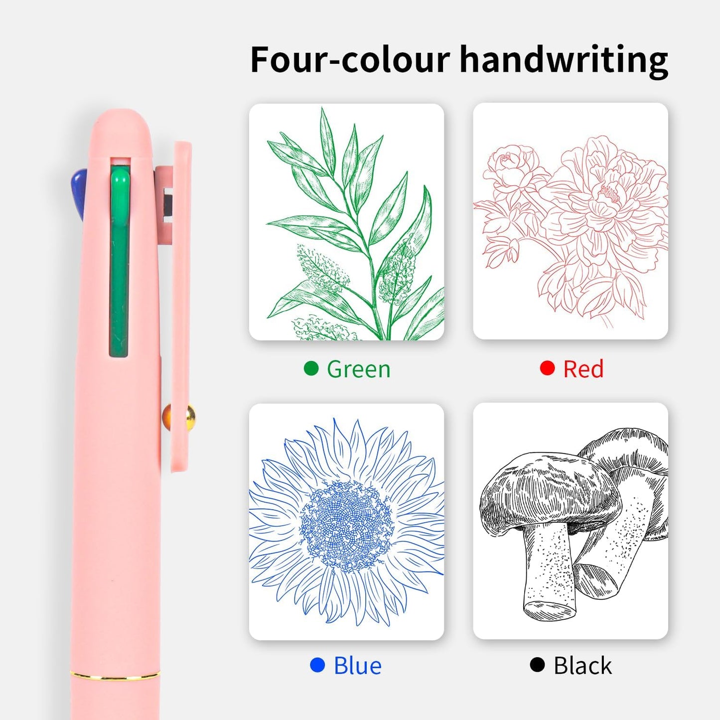 Ddaowanx Multicolor Pens, 4-in-1 Colored Ballpoint Pen 0.5mm Fine Point Smooth Writing,Nurse Accessories for Work,Gifts for Teen Girls,6-Count