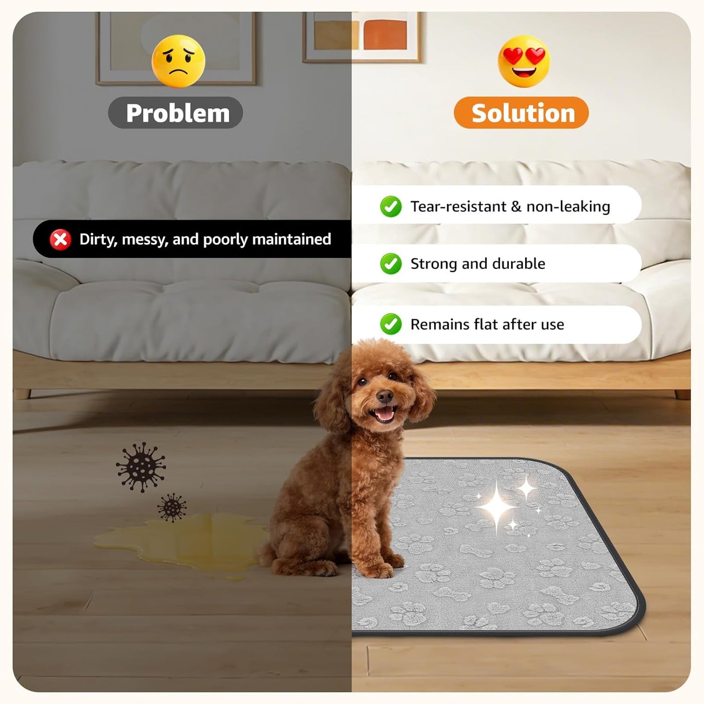 LOOBANI Washable Puppy Pads 18"x24", 4 Packs Fast Absorbent Washable Pee Pads for Dogs, Non-Slip & Waterproof Pet Whelping Pads, Reusable Dog Mat for Floor Crate, Bed, Incontinence, Housebreak