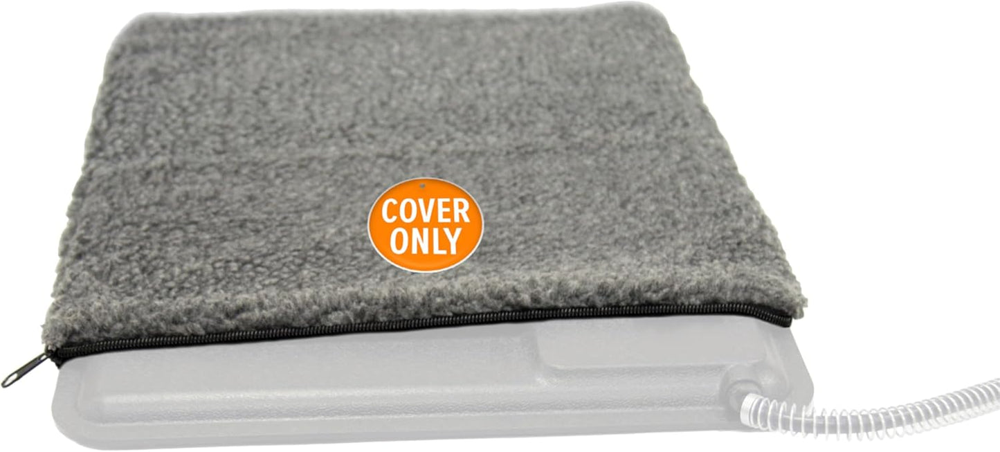 K&H Pet Products Lectro-Kennel Outdoor Heated Pad Deluxe Cover, Fits K&H Lectro-Kennel Large Pads (Heated Pads Sold Separately), Machine Washable Zippered Soft Fleece Cover - 28.5 X 22.5in Gray