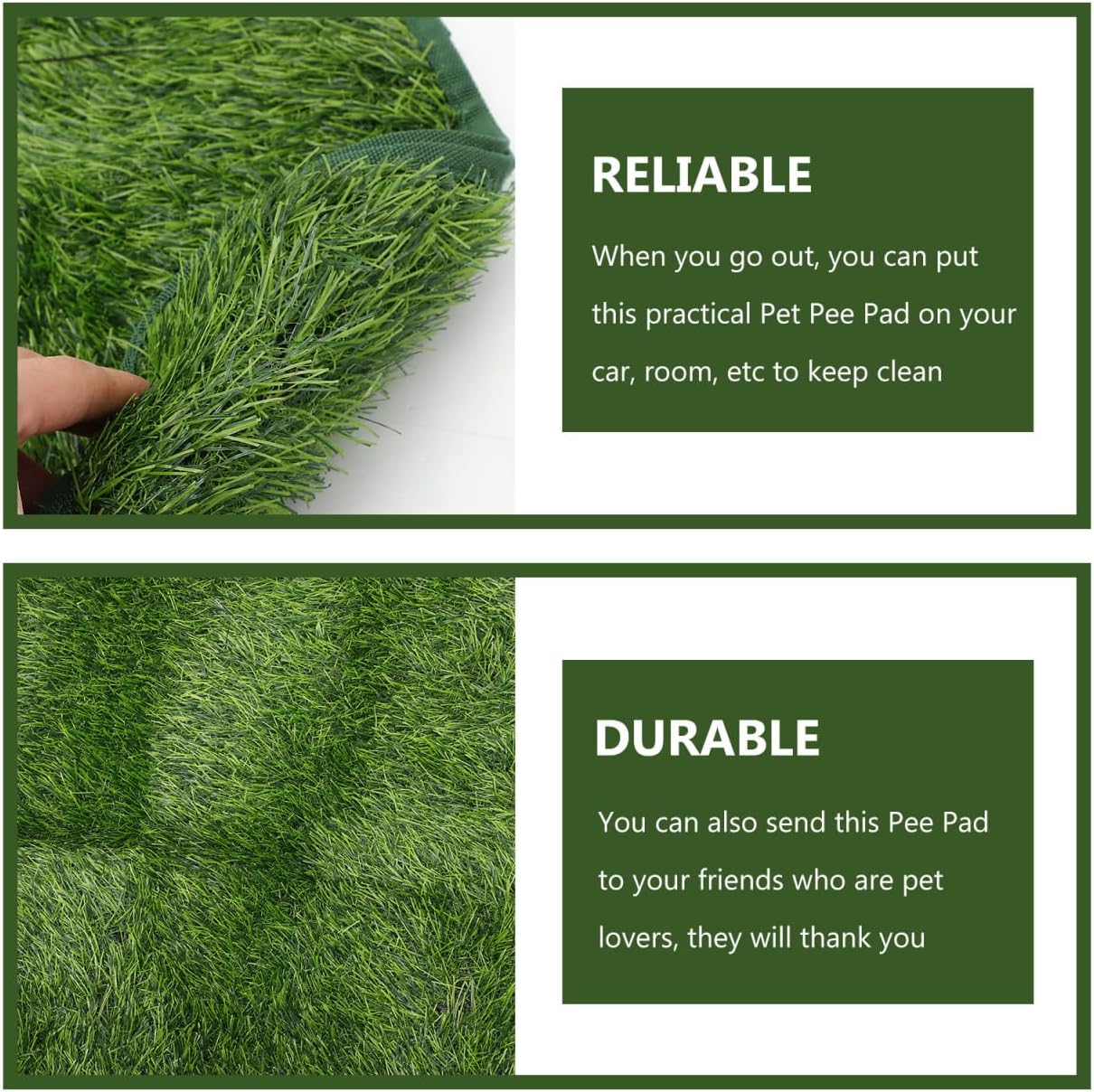 POPETPOP Reusable Dog Grass Pee Pad 23X18 Inch Artificial Lawn Mat for Indoor Outdoor Puppy Training Small Pets
