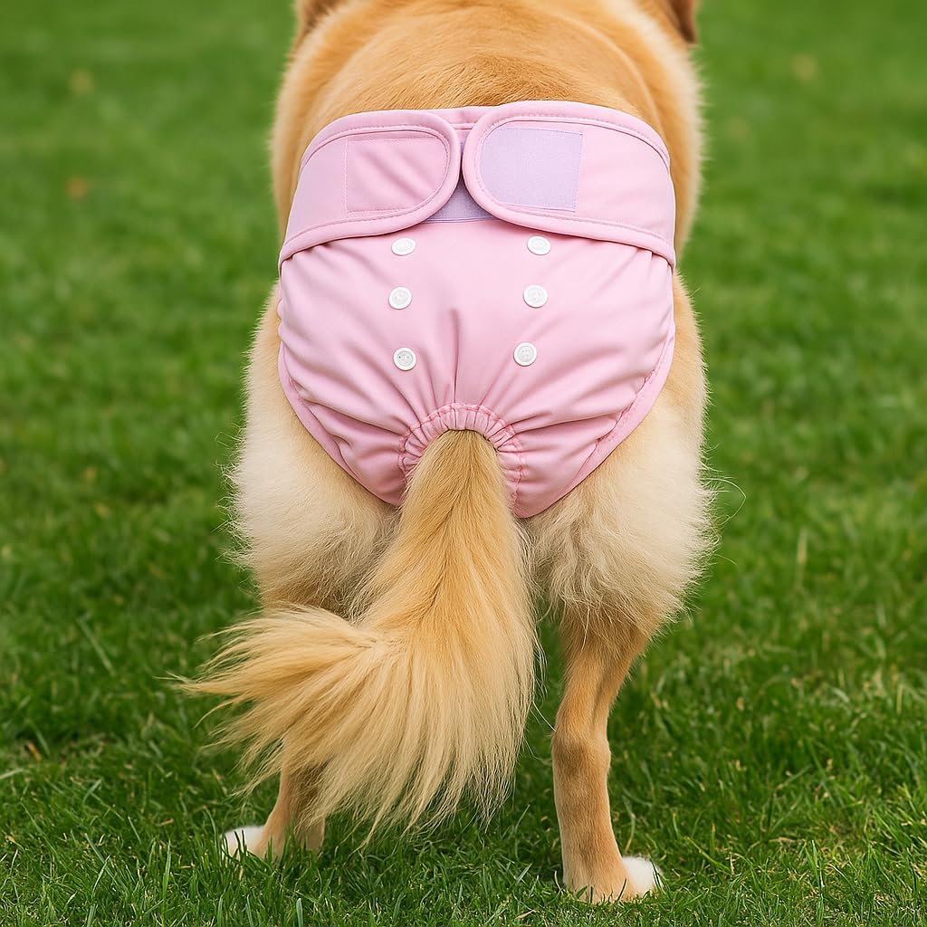 Washable Dog Diapers Female(3 Pack), Highly Absorbent and Breathable Dog Incontinence Diapers Female Reusable Dog Heat Diapers Female Dog Diapers, M