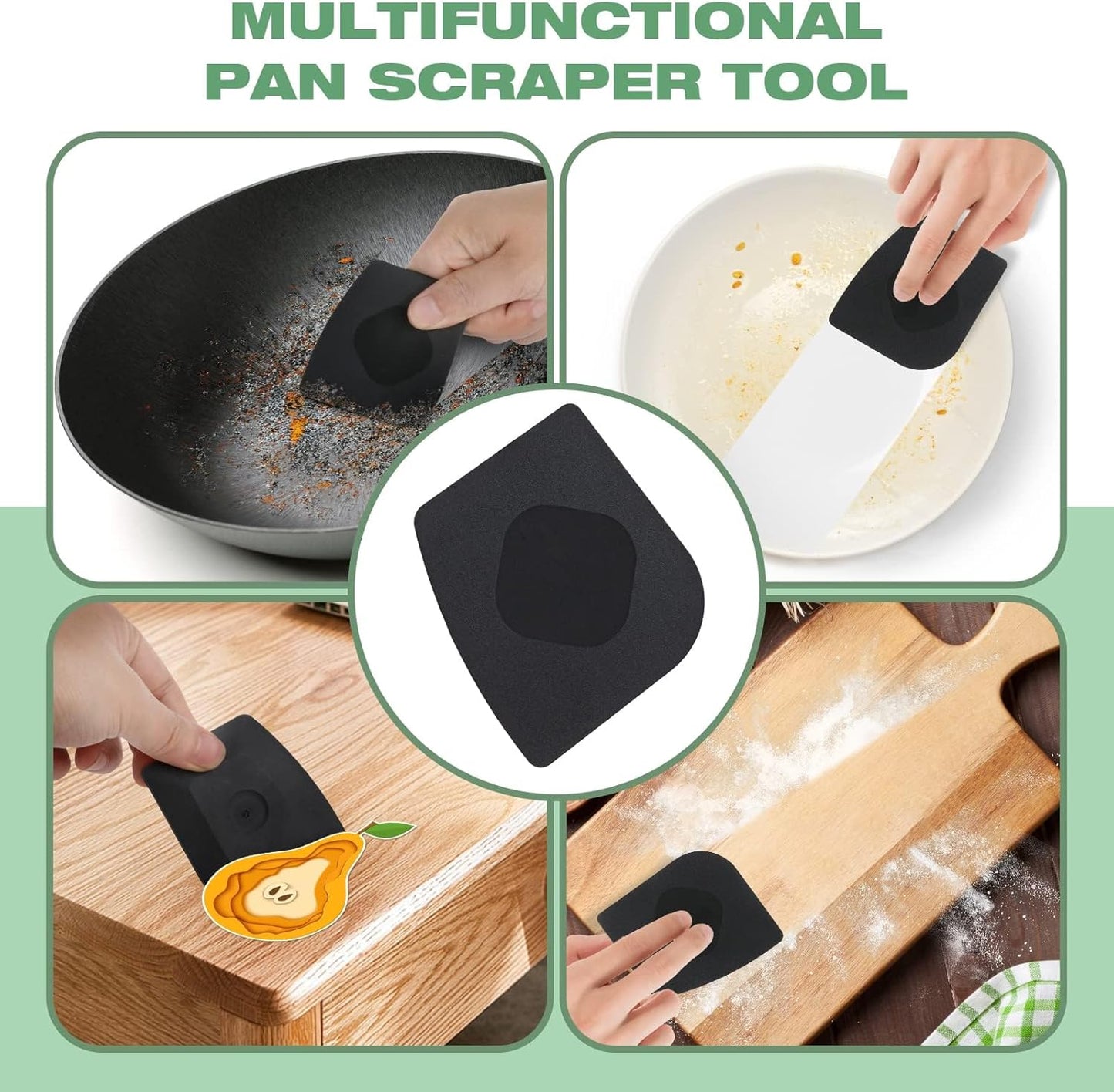 Cast Iron Scrubber | Dish Scrub Brush | 316 Cast Iron Cleaner Chainmail Scrubber for Pan Skillet Cleaner - Dish Scouring Pad Dishwasher Safe Cleaning Kit, Black 03