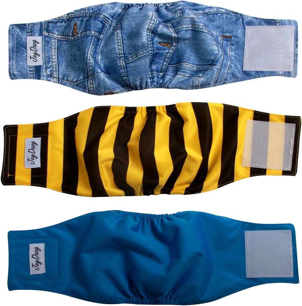 Reusable Belly Bands for Dogs,3 Pack Male Dog Diapers Male Washable Puppy Wrap XXL