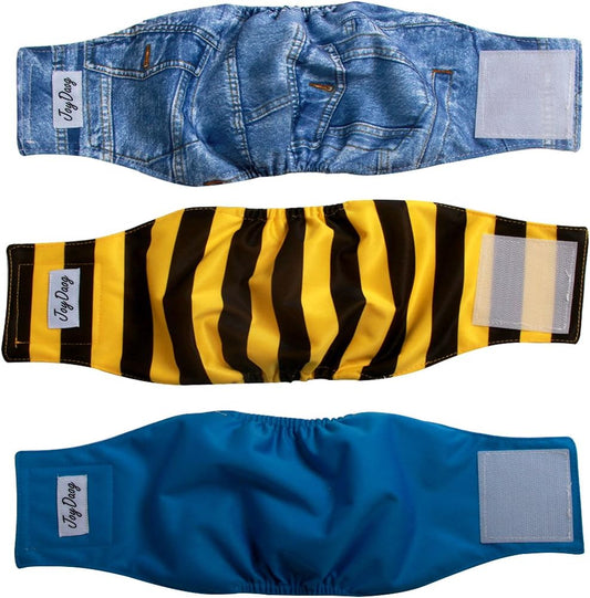 Reusable Belly Bands for Dogs,3 Pack Male Dog Diapers Male Washable Puppy Wrap XXL
