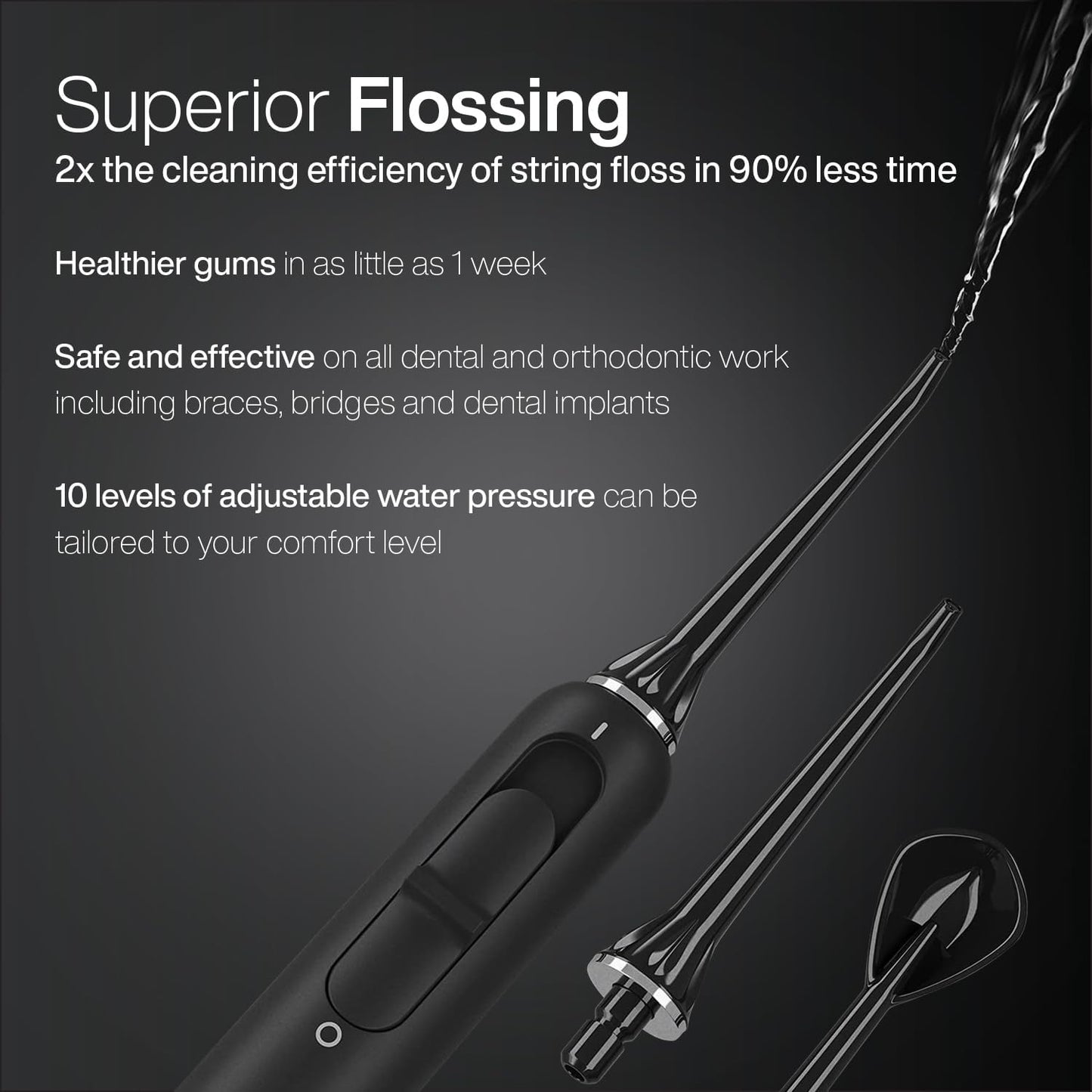 AquaSonic Home Dental Center PRO – Brushing & Flossing Made Easy – Brush & Floss – Power Toothbrush & Water Flosser – Whiter Teeth & Healthier Gums – Black Series Pro+Oral Irrigator
