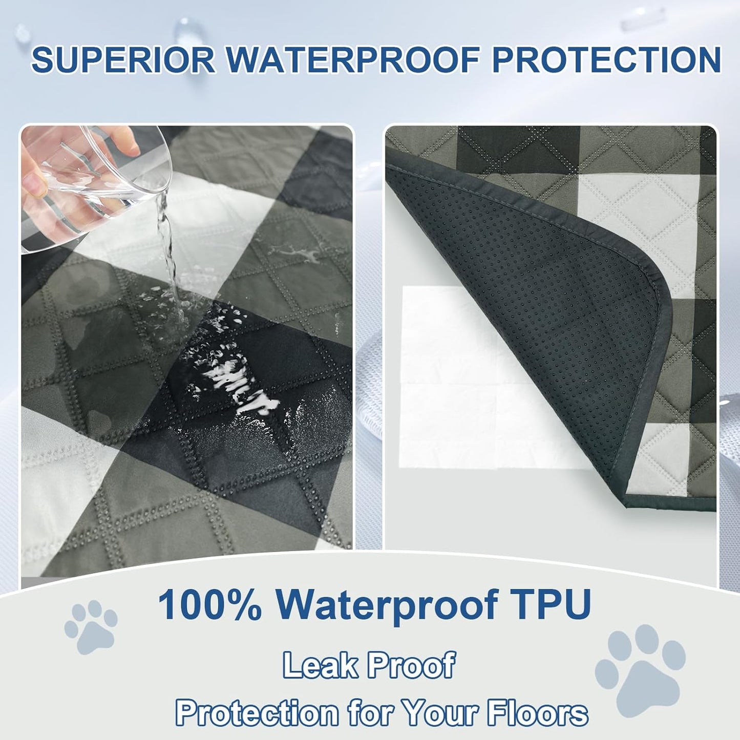Washable Pee Pads for Dogs(2-Pack, 36"x36"),Absorbent & Leakproof Reusable Training Dog Pads Non-Slip Puppy Pads Incontinence Bed Pads for Crates, Whelping, Playpen, Bed and Floors