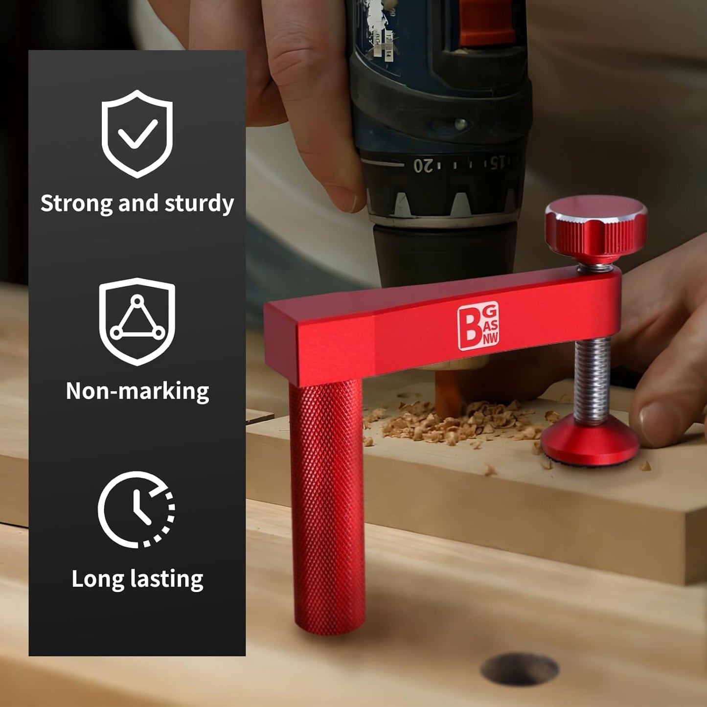 Bench Dog Clamp, 3/4 inch（19mm) Sturdy & Non-marking Bench Dogs Hole Clamp Woodworking Dog Holes Workbench Accessories for Woodworking Clamps Hand Tools